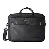 Amazon Basics- Borsa a tracolla per laptop compatto, custodia per il trasporto con tasche per riporre accessori (44 cm), nera, confezione da 1 unità