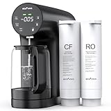 Ecoviva Impianto di osmosi per acqua potabile ad osmosi inversa con filtrazione a 4 stadi, monitor TDS in tempo reale, 3:1 puro allo scarico, filtro dell'acqua ad osmosi inversa mobile, installazione