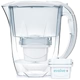 Aqua Optima Oria Caraffa Filtrante, capacità 2,8 litri, con 1 cartuccia Evolve+ da 30 giorni, sottile adatta al frigorifero, filtrazione in 5 fasi per acqua potabile pulita