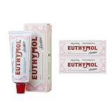Euthymol Dentifricio sensibile 75 ml x 2, dentifricio al fluoro per denti sensibili, rimozione della placca, protezione della carie, antibatterico, senza glutine, timolo e mentolo, rinfresca il