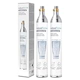 AquaFloow Cilindro CO₂ per Gasatore d’acqua Premium 600 ml, Cartuccia per Acqua Frizzante, Cilindro fino a 60 L, Ricambio Compatibile con SodaStream, Aarke- 2 pezzi