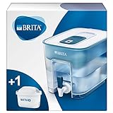 BRITA Dispenser Filtrante Flow per acqua, Blu (8.2l) - incl. 1 Filtro MAXTRA+ per la riduzione di cloro, calcare e impurità / 30.2 x 21.4 x 22