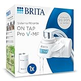 BRITA Sistema filtrante dell'acqua ON TAP Pro V-MF con 1x filtro (600L) - per acqua priva di batteri al 99,99% & gusto migliore - incluso LED digitale per monitoraggio durata filtro