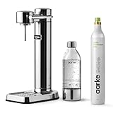 aarke Carbonator lll con bombola di CO2, macchina per acqua frizzante e carbonatoria, in acciaio inox, con bottiglia riutilizzabile in PET senza BPA, volume 800 ml (acciaio inossidabile)