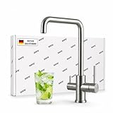 AORA VANTO INOX - Rubinetto da cucina a 3 vie, in acciaio inox massiccio, per filtro dell'acqua e sistema di osmosi, girevole a 360°, rubinetto per lavello con fili separati, rubinetto per filtro