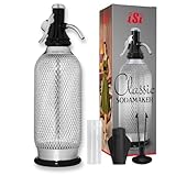 iSi 1060 Sodamaker Classic, 1,0 L, bollitore d'acqua frizzante con bottiglia PEN, rete in acciaio inossidabile, acido carbonico per acqua, macchina per soda, accessori da bar in stile vintage 106001