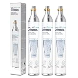 AquaFloow Cilindro CO₂ per Gasatore d’acqua Premium 600 ml, Cartuccia per Acqua Frizzante, Cilindro fino a 60 L, Ricambio Compatibile con SodaStream, Aarke- 3 pezzi