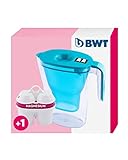 BWT Caraffa Filtrante Vida Petrol da 2,6 l – Filtro per acqua da tavola Filtra CALCARE, Cloro, Piombo e Rame – Include una cartuccia Filtro per Acqua del Rubinetto con aggiunta di Magnesio