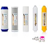 Kit di 5 filtri universali per osmosi inversa - Include rotolo di teflon, connettori e T, ideale per apparecchiature a 6 fasi universali - Nature Water Professionals