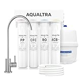 AQUALTRA USF-4RF-100 Depuratore Acqua a Osmosi Inversa Sottolavello, Sistema di Filtrazione 0,0001μm, 100 GPD, Rapporto Acqua Pura/Scarto 3:1, con Rubinetto e Serbatoio Integrato, Installazione Rapida