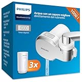 Philips Water Ontap Filter AWP3705P3/10 MICROFILTRAZIONE con DISPLAY DIGITALE e 3 cartucce di ricambio, capacità di filtrazione 1000 L