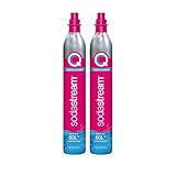 SodaStream - 2 bombole di CO2 per acqua frizzante, sistema a gas Quick Connect, rende 60 litri di bevande gassate, compatibile con Terra, Duo e Art, riduce i rifiuti di plastica, rosa