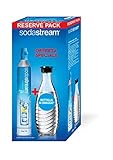 SodaStream Cilindro Ricarica Gas CO2 in Licenza d’Uso per Gasatore + Bottiglia in VETRO da 0,75 Litri per Gasatore Crystal