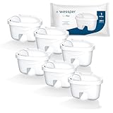 Wessper AquaFlux, Cartucce filtranti per il Trattamento dell'Acqua 6 Unità | Ricambio per Dafi Unimax Aquaphor A5 BRITA Maxtra+ PHILIPS AWP212/10 | Riduce Cloro, Calcare e Impurità