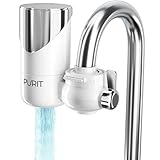 PURIT Filtro Acqua Rubinetto Cucina - Riduce Cloro, Metalli, Batteri e PFAS - Cartucce ECO in Ceramica Diatomea e Carbone Attivo Vegetale, 1pz Incluso - 1000 lt.