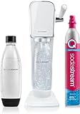 Sodastream Art Bianco, Gasatore d'Acqua per Trasformare l'Acqua in Acqua Frizzante, Incluso Cilindro Contente Co2, 1 Bottiglia da un Litro