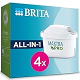 BRITA Filtro acqua rubinetto MAXTRA PRO All-in-1 confezione da 4 filtri - Riduce cloro, calcare, PFAS e metalli, filtro originale compatibile con caraffa acqua filtrante, packaging may vary