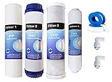 Depuragua - Kit Ricambi Osmosi Inversa | Filtrazione Acqua | Set Completo 4 Filtri | Resistente | Filtri per Depuratore Osmosi Inversa | Compatibili HIdrosalud Hidrobox | In Line