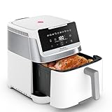Moulinex Easy Fry Silence 7L, Friggitrice ad Aria Silenziosa XXL, Fino a 8 Persone, 10 Modalità, con Sistema Genius e Griglia di Cottura Regolabile, Colore Bianco, EZ8421