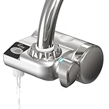 iSpring DFGB1S Filtro per Rubinetto con Durata di Vita di 600L, Display Digitale, Sistema di Filtraggio a Blocco di Carbone, Riduce il 99% di Cloro e Cattivo Sapore