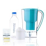 ALKANATUR Caraffa filtrante acqua Alkanatur Drops | Idrogena + ionizza + apporta magnesio | Elimina cloro + metalli + batteri | Normativa UNE 149101:2015 | Capacità 1.4L senza sostanze tossiche