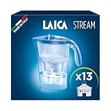 LAICA Stream Line Caraffa Filtrante - 2,3L - Blu - Timer Digitale - 13 Filtri bi-flux Inclusi, Preserva i Sali Minerali Utili all'Organismo e Riduce Cloro e Metalli Pesanti - Made in Italy
