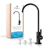 smardy Osmosi Rubinetto Cucina Acciaio Inox, Girevole a 360° per Osmosi Inversa, Filtro dell'Acqua 1/4'(6,35mm), nero