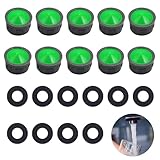 Set di aeratori per rubinetto, confezione da 10, regolatore di flusso, filtro per rubinetto con guarnizione e filtro in ABS, ugello di miscelazione, aeratore, inserto per il risparmio idrico, pezzi di