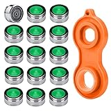 Rompigetto Filtri Rubinetto Acqua Aeratore cucina bagno 15pz. Aereatori Rubinetti M24 di Alta Qualità in Ottone Placcato in Cromo in Plastica ABS + 1pz Chiave per Aeratore del Rubinetto Universale
