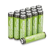 Amazon Basics - Batterie AAA ricaricabili, ad alta capacità, 850 mAh, pre-caricate, confezione da 16