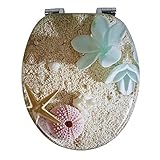 OGOMONDO Sedile Wc Copri Water Universale Frizionato Colorato Fantasia MDF Chiusura Rallentata