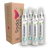 SodaTASTE Sostituzione di cilindri a CO2 (ricarica) per aeratore ad acqua, classico, fino a 240 l di acqua frizzante (attenzione: 4 cilindri vuoti necessari)