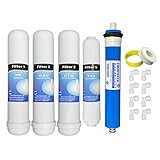Depuragua - Kit Ricambi Osmosi Inversa | Filtrazione Acqua | Set Completo 5 Filtri | Resistente | Membrana 50 GPD 200 Litri | Filtri per Depuratore Osmosi Inversa | Compatibili HIdrosalud Hidrobox
