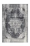 Qiyano Hikina - Tappeto vintage a pelo corto, 160 x 230 cm, con retro in cotone, motivo ornamentale, altezza del pelo: circa 9 mm