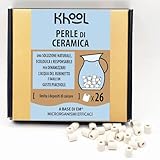 KHOOL | 26 Perle di ceramica EM* naturali | Filtro acqua rubinetto e caraffa filtrante | Migliora il gusto dell’acqua | Anticalcare naturale | Utilizzabili in lavatrice o lavastoviglie | 10 mm