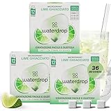waterdrop® Frosted Lime - 36 cubetti waterdrop per acqua dal gusto frizzante di Lime e Lemon Soda - insaporitore acqua senza zucchero - alternativa a acqua aromatizzata, sciroppi, cubetti per bevande