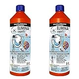 WK Elimina Capelli Per Scarichi Domestici | L'unico in grado di eliminare peli e capelli dagli scarichi | 1 litro | Made in Italy (Confezione da 2)