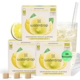 waterdrop® Tè Freddo Zero, LIMONE, 36 cubetti per acqua Microdrink, insaporitore acqua, Tisane a freddo senza zucchero Con Vitamina C & B3, Bevanda Analcolica, The Verde, Ice Tea