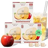 waterdrop® Microdrink MELA, 36 cubetti waterdrop per acqua, Pacchetto di prova con gusti a Succo de Mela, insaporitore acqua senza zucchero, acqua aromatizzata, Cubetti per bevande