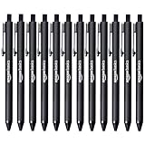 Amazon Basics Penna a sfera a scatto - Nero - Confezione da 12
