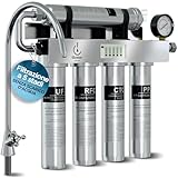 GLOWSE PR501 Depuratore Acqua Domestico (Non Osmosi) Filtraggio 5 Fasi Flusso Veloce Purificatore Acqua Rubinetto Filtrazione Rapida Uso Domestico.