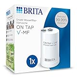 BRITA Filtro acqua rubinetto ON TAP V-MF (600L) - Riduce cloro, PFAS, 99,99% di batteri, microparticelle e metalli - per acqua buona e sicura da bere