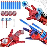 Taufe Set di 3 Spiderm Guanti per Bambino,Spara Ragnatele Spiderm,Maschera Spiderm Launcher Glove,Guanti Spiderm Bambino,Spiderm Glove Launcher Set,Spiderm Giocattolo Giocattoli da Polso Set