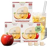 waterdrop® Microdrink MELA, 36 cubetti waterdrop per acqua, Pacchetto di prova con gusti a Succo de Mela, insaporitore acqua senza zucchero, acqua aromatizzata, Cubetti per bevande