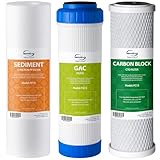iSpring F3 Set di Cartucce Filtro, 6 Mesi di Sostituzione del Prefiltro per Sistemi ad Osmosi Inversa RO Standard, Bianco