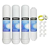 Depuragua - Kit Ricambi Osmosi Inversa | Filtrazione Acqua | Set Completo 4 Filtri | Resistente | Filtri per Depuratore Osmosi Inversa | Compatibili HIdrosalud Hidrobox filettatura